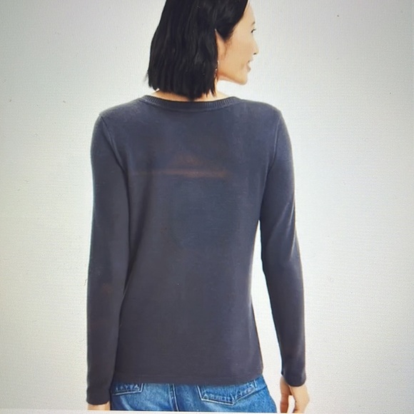 New With Tags Loft super soft Gray Jersey knit Henley Sweater. Women’s small - Picture 2 of 10